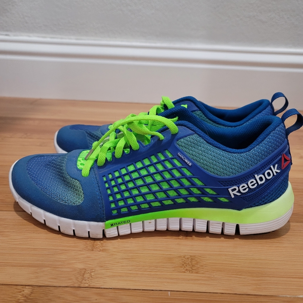 Reebok ZQUICK 2.0, Nanoweb, Blue / Yellow, Super Light Running mens size 8.5